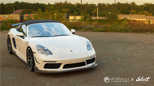 Porsche 718 Cayman Boxster Base S T 2017-ON with Aftermarket Parts - Front Lip Carbon Fiber from Geex Village