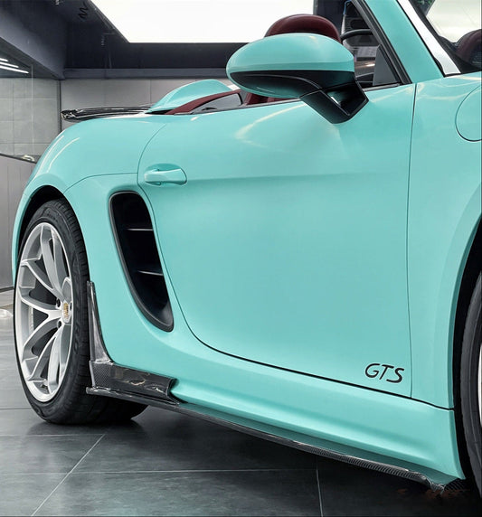 Porsche 718 Cayman Boxster Base S T GTS GT4 Spyder 2017-ON with Aftermarket Parts - Side Skirts Carbon Fiber from Geex Village