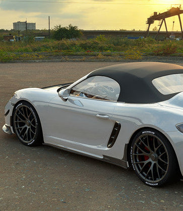Porsche 718 Cayman Boxster Base S T GTS GT4 Spyder 2017-ON with Aftermarket Parts - Side Skirts Carbon Fiber from Geex Village