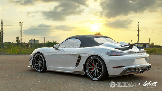 Porsche 718 Cayman Boxster Base S T GTS GT4 Spyder 2017-ON with Aftermarket Parts - Side Skirts Carbon Fiber from Geex Village