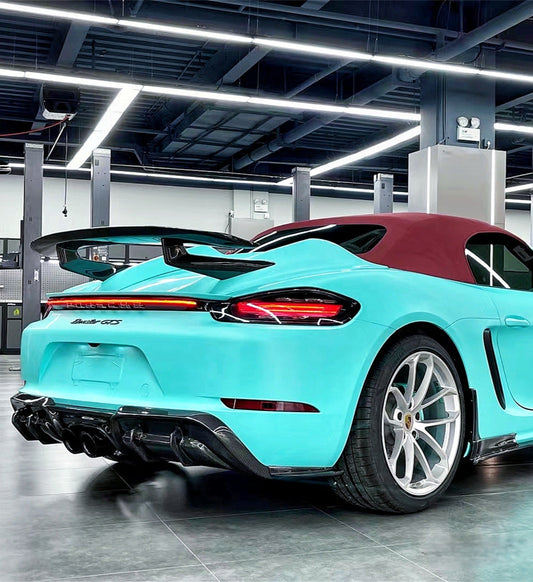 Porsche 718 Cayman Boxster Base S T GTS 2017-ON with Aftermarket Parts - Rear Canards Carbon Fiber from Geex Village