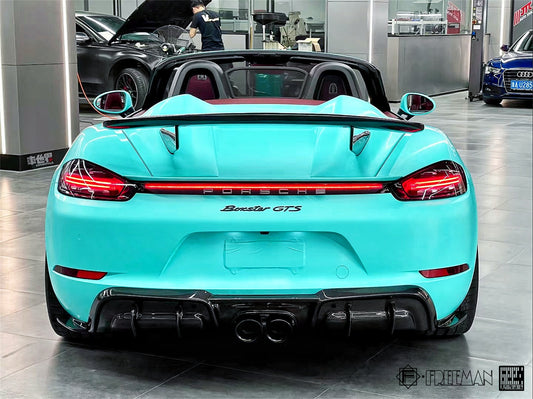 Porsche 718 Cayman Boxster Base S T GTS 2017-ON with Aftermarket Parts - Rear Canards Carbon Fiber from Geex Village