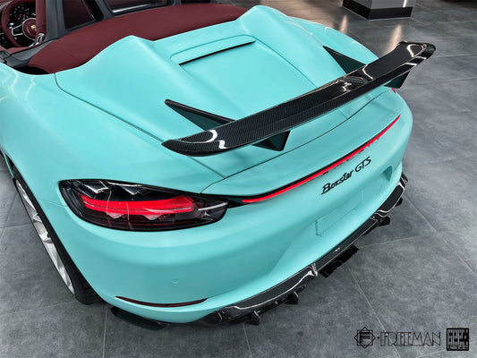 Porsche 718 Cayman Boxster Base S T GTS 2017-ON with Aftermarket Parts - Rear Canards Carbon Fiber from Geex Village