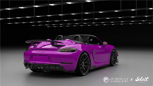 Porsche 718 Cayman Boxster Base S T GTS 2017-ON with Aftermarket Parts - Rear Canards Carbon Fiber from Geex Village
