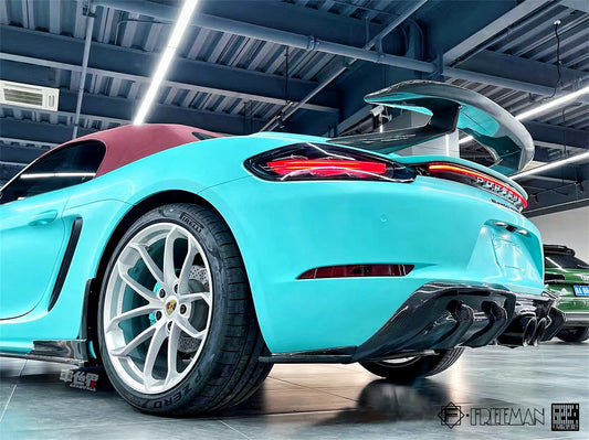 Porsche 718 Cayman Boxster Base S T GTS 2017-ON with Aftermarket Parts - Rear Diffuser Carbon Fiber from Geex Village