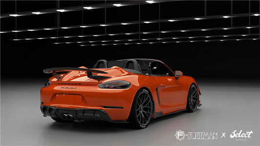 Porsche 718 Cayman Boxster Base S T GTS 2017-ON with Aftermarket Parts - Rear Diffuser Carbon Fiber from Geex Village