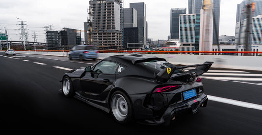 Toyota Supra MK5 A90 A91 3.0 2.0 2020-ON with Aftermarket Parts - Unicorn GT3 Widebody Fender Flares, Wheel Arches, and Side Skirts Carbon Fiber/FRP from Geex Village