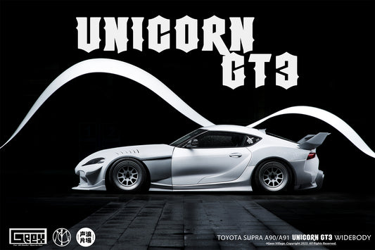 Toyota Supra MK5 A90 A91 3.0 2.0 2020-ON with Aftermarket Parts - Unicorn GT3 Widebody Fender Flares, Wheel Arches, and Side Skirts Carbon Fiber/FRP from Geex Village