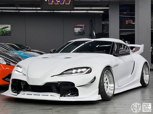 Toyota Supra MK5 A90 A91 3.0 2.0 2020-ON with Aftermarket Parts - Unicorn GT3 Widebody Front Lip Carbon Fiber/FRP from Geex Village
