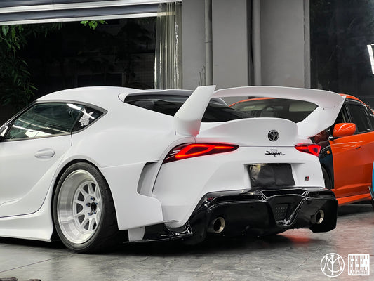 Toyota Supra MK5 A90 A91 3.0 2.0 Coupe 2020-ON with Aftermarket Parts - Unicorn GT3 Widebody Rear Wing Carbon Fiber/FRP from Geex Village