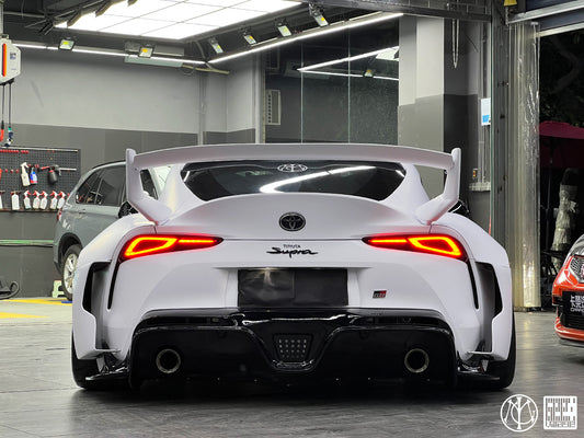 Toyota Supra MK5 A90 A91 3.0 2.0 Coupe 2020-ON with Aftermarket Parts - Unicorn GT3 Widebody Rear Wing Carbon Fiber/FRP from Geex Village