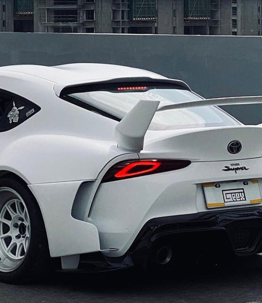 Toyota Supra MK5 A90 A91 3.0 2.0 Coupe 2020-ON with Aftermarket Parts - Unicorn GT3 Rear Roof Spoiler Carbon Fiber/FRP from Geex Village