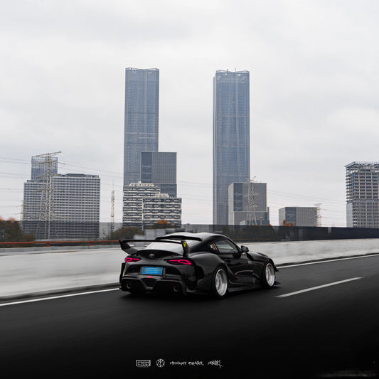 Toyota Supra MK5 A90 A91 3.0 2.0 Coupe 2020-ON with Aftermarket Parts - Unicorn GT3 Rear Roof Spoiler Carbon Fiber/FRP from Geex Village