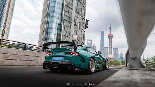 Toyota Supra MK5 A90 A91 3.0 2.0 Coupe 2020-ON with Aftermarket Parts - Unicorn GT3 Rear Roof Spoiler Carbon Fiber/FRP from Geex Village
