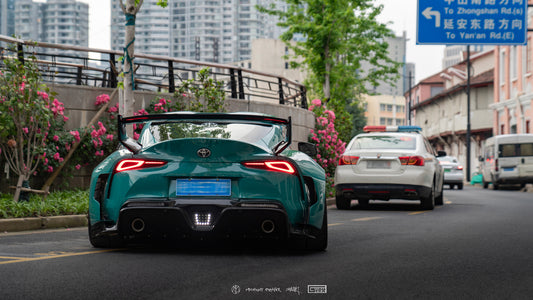 Toyota Supra MK5 A90 A91 3.0 2.0 Coupe 2020-ON with Aftermarket Parts - Unicorn GT3 Widebody Rear Wing Carbon Fiber/FRP from Geex Village