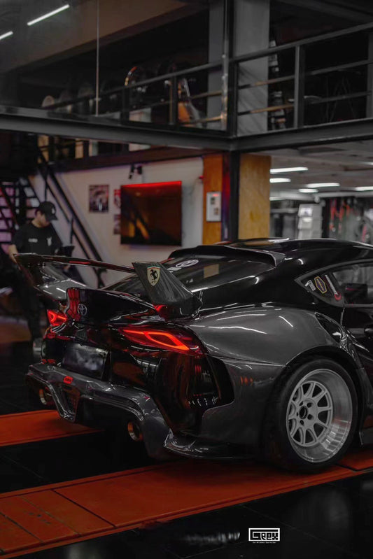 Toyota Supra MK5 A90 A91 3.0 2.0 Coupe 2020-ON with Aftermarket Parts - Unicorn GT3 Rear Roof Spoiler Carbon Fiber/FRP from Geex Village