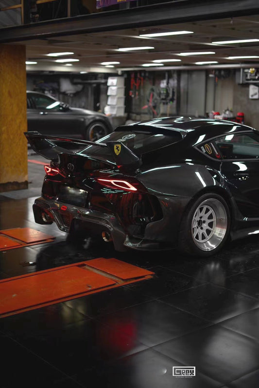 Toyota Supra MK5 A90 A91 3.0 2.0 Coupe 2020-ON with Aftermarket Parts - Unicorn GT3 Rear Roof Spoiler Carbon Fiber/FRP from Geex Village