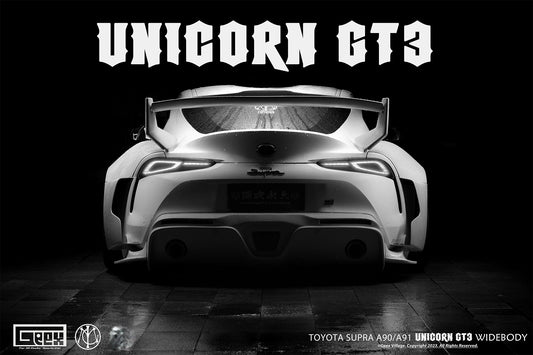 Toyota Supra MK5 A90 A91 3.0 2.0 Coupe 2020-ON with Aftermarket Parts - Unicorn GT3 Widebody Rear Wing Carbon Fiber/FRP from Geex Village