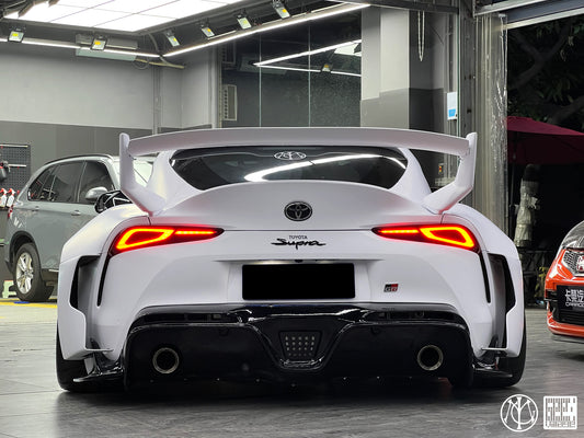 Toyota Supra MK5 A90 A91 3.0 2.0 Coupe 2020-ON with Aftermarket Parts - Unicorn GT3 Widebody Rear Wing Carbon Fiber/FRP from Geex Village