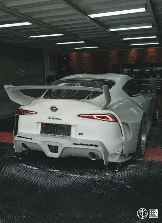 Toyota Supra MK5 A90 A91 3.0 2.0 Coupe 2020-ON with Aftermarket Parts - Unicorn GT3 Widebody Rear Wing Carbon Fiber/FRP from Geex Village
