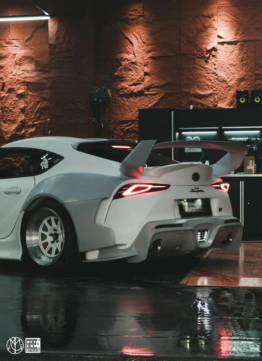 Toyota Supra MK5 A90 A91 3.0 2.0 Coupe 2020-ON with Aftermarket Parts - Unicorn GT3 Widebody Rear Wing Carbon Fiber/FRP from Geex Village