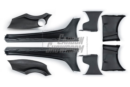 Toyota Supra MK5 A90 A91 3.0 2.0 2020-ON with Aftermarket Parts - Unicorn GT3 Widebody Fender Flares, Wheel Arches, and Side Skirts Carbon Fiber/FRP from Geex Village