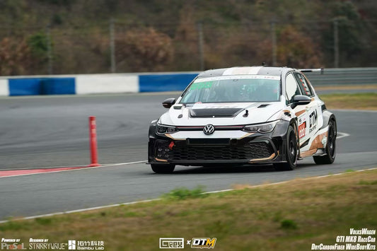 Volkswagen Golf GTI & R-Line MK8 MK8.5 2022-ON with Aftermarket Parts - Front Fender Flares and Front Splitters Set Carbon Fiber from Geex Village