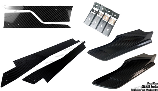 Volkswagen Golf GTI R MK8 2022-ON with Aftermarket Parts - Side Skirts and Extension Carbon Fiber from Geex Village
