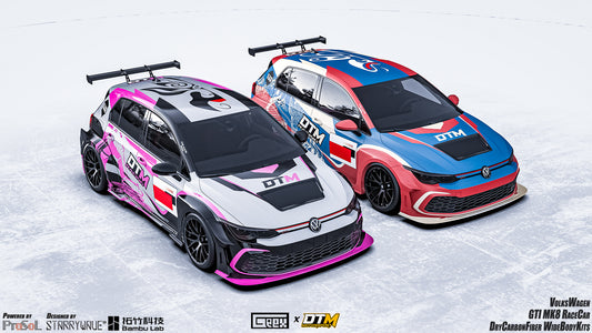 Volkswagen Golf GTI & R-Line MK8 MK8.5 2022-ON with Aftermarket Parts - Front Fender Flares and Front Splitters Set Carbon Fiber from Geex Village