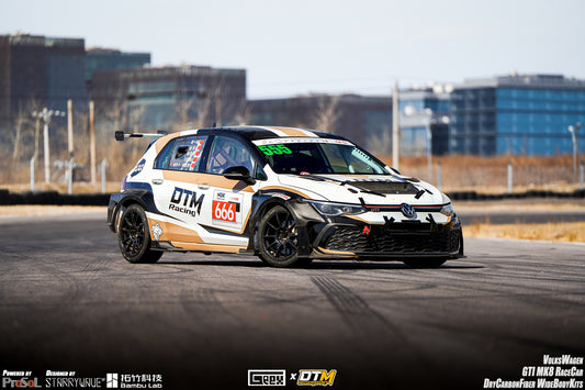 Volkswagen Golf GTI & R-Line MK8 MK8.5 2022-ON with Aftermarket Parts - Front Fender Flares and Front Splitters Set Carbon Fiber from Geex Village