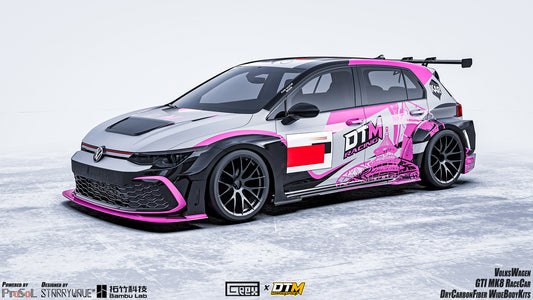 Volkswagen Golf GTI & R-Line MK8 MK8.5 2022-ON with Aftermarket Parts - Front Fender Flares and Front Splitters Set Carbon Fiber from Geex Village