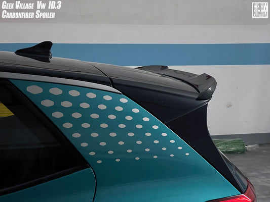 Volkswagen ID.3 Pro Performance / S E11E12 2018-ON with Aftermarket Parts - V2 Rear Roof Spoiler Carbon Fiber from Geex Village