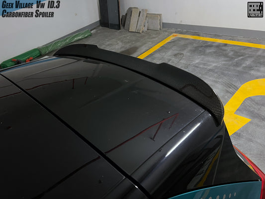 Volkswagen ID.3 Pro Performance / S E11E12 2018-ON with Aftermarket Parts - V2 Rear Roof Spoiler Carbon Fiber from Geex Village