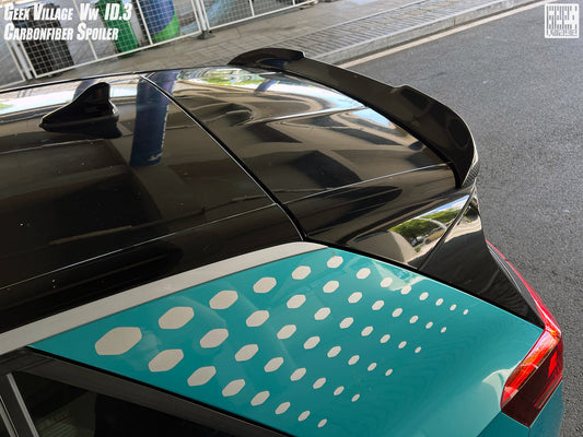 Volkswagen ID.3 Pro Performance / S E11E12 2018-ON with Aftermarket Parts - V2 Rear Roof Spoiler Carbon Fiber from Geex Village