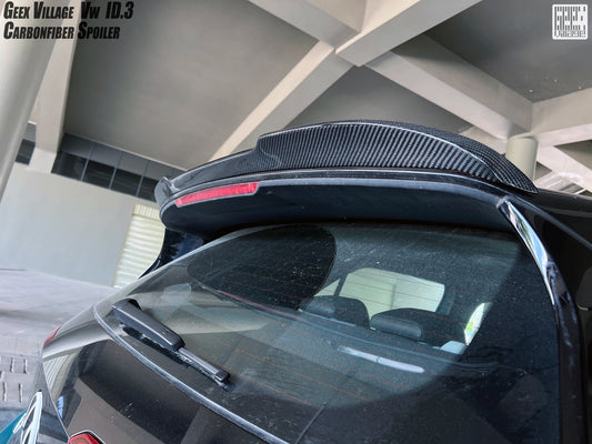 Volkswagen ID.3 Pro Performance / S E11E12 2018-ON with Aftermarket Parts - V2 Rear Roof Spoiler Carbon Fiber from Geex Village