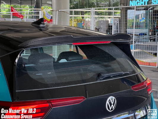 Volkswagen ID.3 Pro Performance / S E11E12 2018-ON with Aftermarket Parts - V2 Rear Roof Spoiler Carbon Fiber from Geex Village