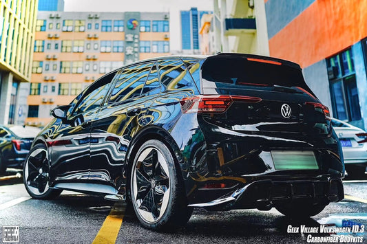 Volkswagen ID.3 Pro Performance / S E11E12 2020 2021 2022 with Aftermarket Parts - Side Skirts Extensions Carbon Fiber / FRP from Geex Village