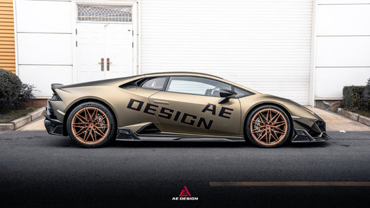 Lamborghini Huracan LP580 LP610 EVO RWD AWD Tecnica Performante 2015 2016 2017 2018 2019 2020 2021 2022 2023 2024 with Aftermarket Parts - Side Skirts Dry Pre-preg Carbon Fiber from ArmorExtend