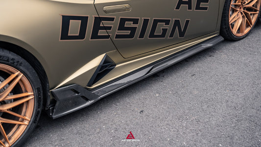 Lamborghini Huracan LP580 LP610 EVO RWD AWD Tecnica Performante 2015 2016 2017 2018 2019 2020 2021 2022 2023 2024 with Aftermarket Parts - Side Skirts Dry Pre-preg Carbon Fiber from ArmorExtend
