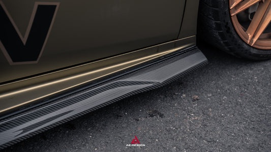 Lamborghini Huracan LP580 LP610 EVO RWD AWD Tecnica Performante 2015 2016 2017 2018 2019 2020 2021 2022 2023 2024 with Aftermarket Parts - Side Skirts Dry Pre-preg Carbon Fiber from ArmorExtend