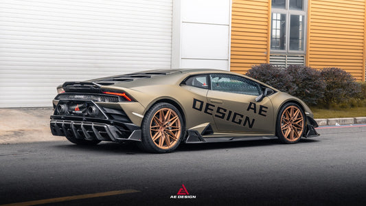 Lamborghini Huracan LP580 LP610 EVO RWD AWD Tecnica Performante 2015 2016 2017 2018 2019 2020 2021 2022 2023 2024 with Aftermarket Parts - Side Skirts Dry Pre-preg Carbon Fiber from ArmorExtend