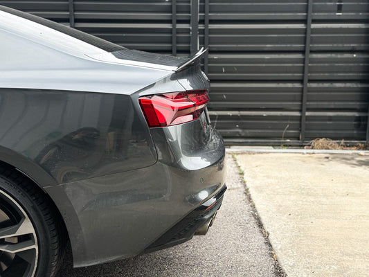 Audi RS5 S5 A5 B9 / B9.5 2017-ON with Aftermarket Parts - Rear Lip Spoiler Pre-preg Carbon Fiber from Karbel Carbon