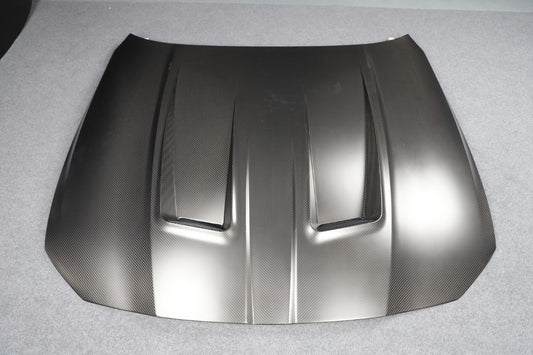 BMW M3 / M3C G80 G81 & M4 / M4C G82 G83 2021 2022 2023 2024 with Aftermarket Parts - Hood Bonnet Double-sided Pre-preg Carbon Fiber from TAKD Carbon