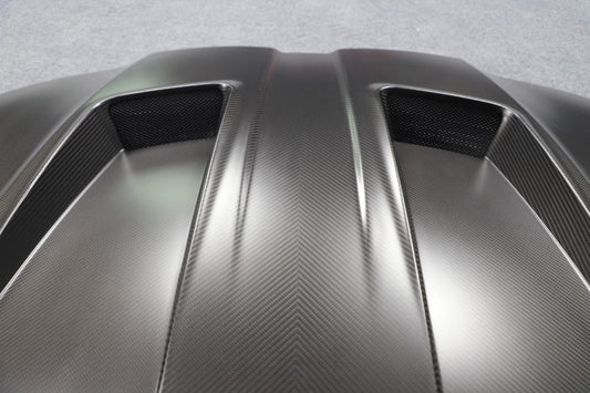 BMW M3 / M3C G80 G81 & M4 / M4C G82 G83 2021 2022 2023 2024 with Aftermarket Parts - Hood Bonnet Double-sided Pre-preg Carbon Fiber from TAKD Carbon