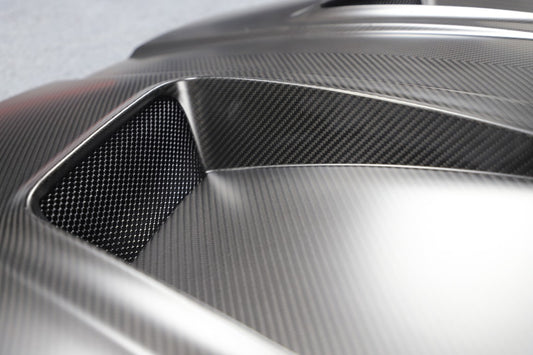 BMW M3 / M3C G80 G81 & M4 / M4C G82 G83 2021 2022 2023 2024 with Aftermarket Parts - Hood Bonnet Double-sided Pre-preg Carbon Fiber from TAKD Carbon