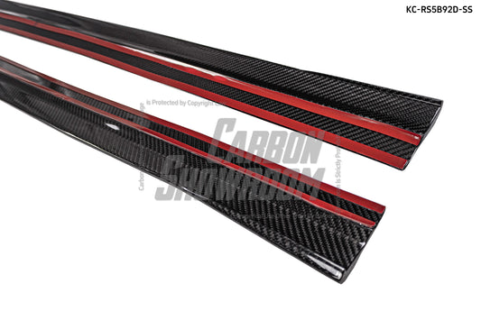 udi RS5 B9 2017 2018 2019 with Aftermarket Parts - Side Skirts Pre-preg Carbon Fiber from Karbel Carbon