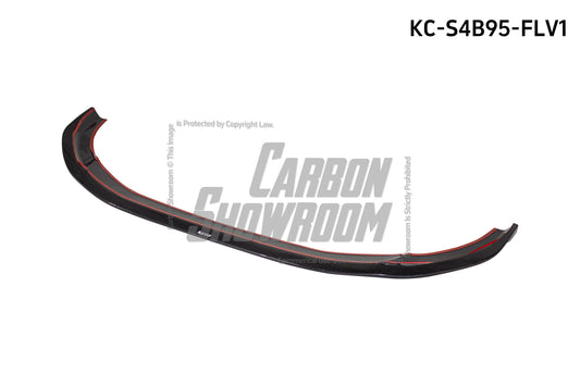 Audi S4 A4 S-line (with s-line bumper, does not fit base model) B9.5 2020 2021 2022 2023 2024 with Aftermarket Parts - Front Lip Pre-preg Carbon Fiber from Karbel Carbon