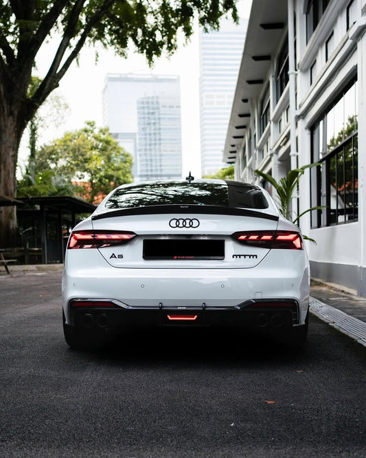 Audi S5 A5 (with s-line bumper, does not base model) B9.5 2020 2021 2022 2023 2024 with Aftermarket Parts - Rear Diffuser Pre-preg Carbon Fiber from Karbel Carbon