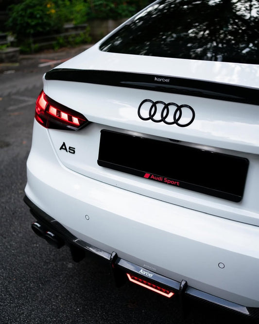 Audi S5 A5 (with s-line bumper, does not base model) B9.5 2020 2021 2022 2023 2024 with Aftermarket Parts - Rear Diffuser Pre-preg Carbon Fiber from Karbel Carbon