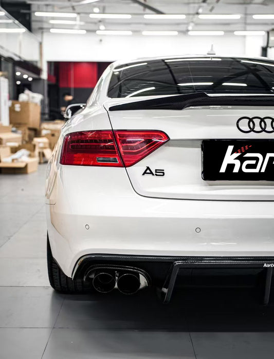 Audi S5 A5 S-line (with s-line bumper, does not base model) B8.5 2012-2016 with Aftermarket Parts - V1 Style Rear Diffuser Pre-preg Carbon Fiber from Karbel Carbon